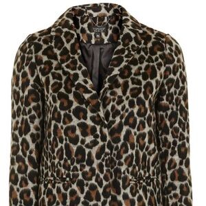Topshop Leopard Print Coat